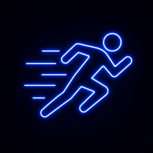 Neon icoon: hand die op een knop klikt