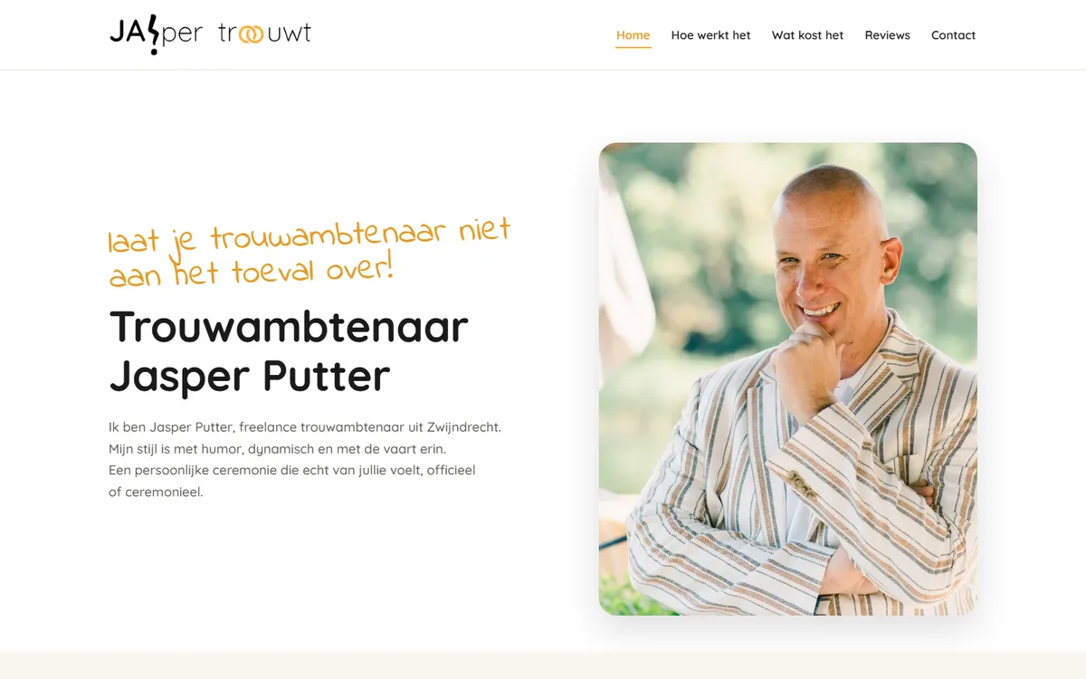 Website van trouwambtenaar Jasper Putter