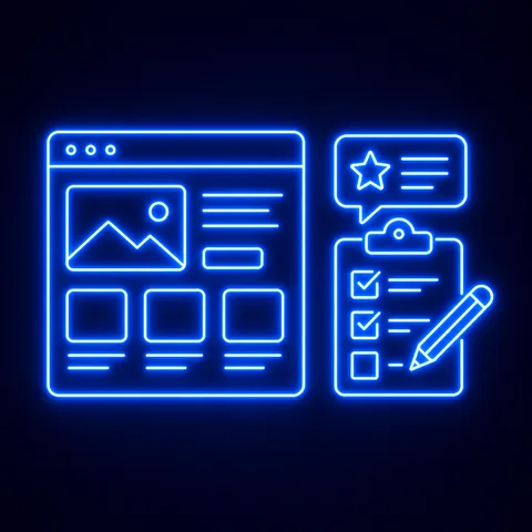 Neon icoon: feedback en verfijning