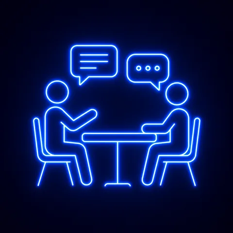 Neon icoon: inleidend gesprek